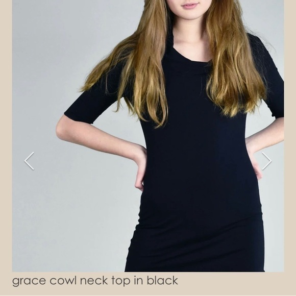 GRACE cowl neck half sleeve top Black Cloud S/M - Picture 1 of 8